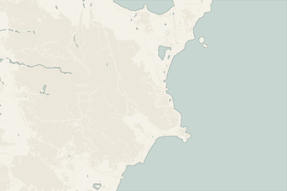 Map of the east coast of Koh Samui with the Chaweng Noi area circled