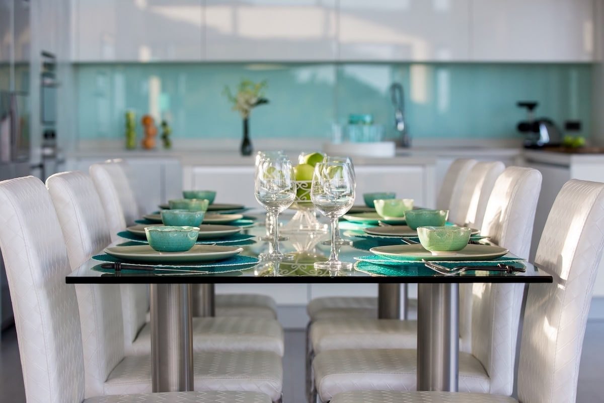 Dining table set for a private chef dinner